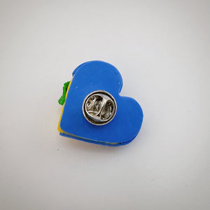 Ukrainian Flag Heart Pin