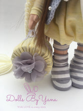 Load image into Gallery viewer, Ella 11.5&quot;/29cm Knit Pearl Hat Doll with Striped Nose Elephant Toy
