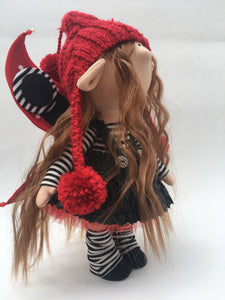 Rory Girl Elf Doll with Wings in Red 12.5"/32cm