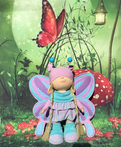 Valerie 12"/30cm Blue & Purple Butterfly Doll with Two Sided Wings