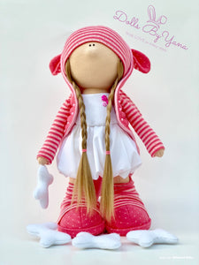 Dany 12"/30cm Pink Dragon Doll with Spiked Jacket