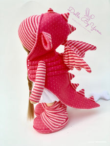 Dany 12"/30cm Pink Dragon Doll with Spiked Jacket