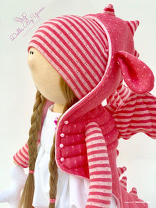 Dany 12"/30cm Pink Dragon Doll with Spiked Jacket