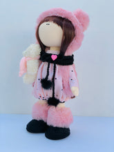 Load image into Gallery viewer, Ramona Fluffy Pink Bear Winter Doll 13&quot;/33cm
