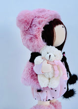 Load image into Gallery viewer, Ramona Fluffy Pink Bear Winter Doll 13&quot;/33cm
