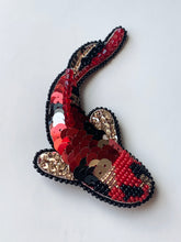 Load image into Gallery viewer, Beaded Red Koi Fish Brooch, 4&quot;/10cm
