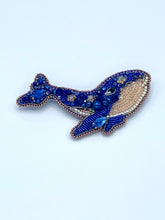 Load image into Gallery viewer, Beaded Royal Blue Whale Brooch

