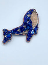 Load image into Gallery viewer, Beaded Royal Blue Whale Brooch
