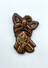 Load image into Gallery viewer, Beaded Yorkie Dog Brooch Pin, 3.25&quot;/8cm
