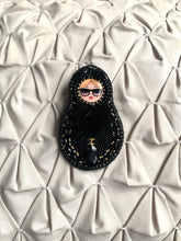 Load image into Gallery viewer, Bead and Fur Russian Nesting Doll &quot;Matroshka&quot; Brooch
