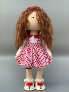 Serena Heart Dress Doll with Red Beaded Removable Headband 20"/51cm