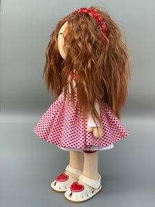 Serena Heart Dress Doll with Red Beaded Removable Headband 20"/51cm