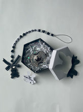 Load image into Gallery viewer, Black &amp; White Crystals Pacifier and Personalized Clip Set
