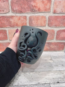 Handmade Polymer Clay 3D Octopus Mug with Rhinestones