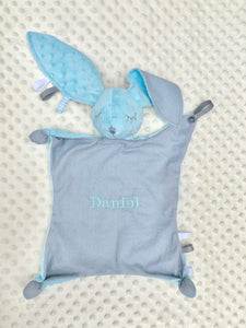 Bunny Security Blanket, Blue/Gray