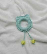 Load image into Gallery viewer, Mint Green Kitty Ears 100% Cotton Knitted Teether
