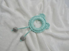 Load image into Gallery viewer, Mint Green Bear Ears 100% Cotton Knitted Teether
