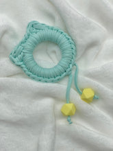 Load image into Gallery viewer, Mint Green Kitty Ears 100% Cotton Knitted Teether
