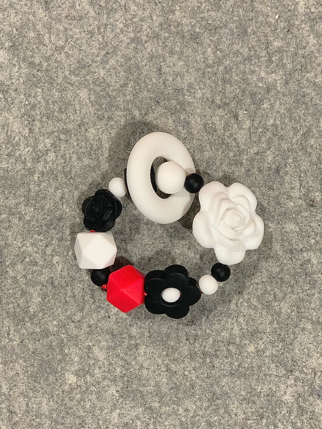 Black and White Silicone Teether Bracelet