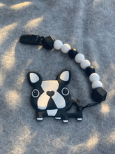 Load image into Gallery viewer, French Bulldog Silicone Pacifier Clip and Teether. Personalized
