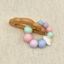 Load image into Gallery viewer, Rainbow Beech Wood and Silicone Teether Toy
